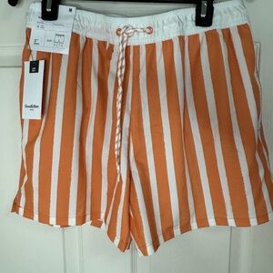 Goodfellow Orange and White Striped Shorts